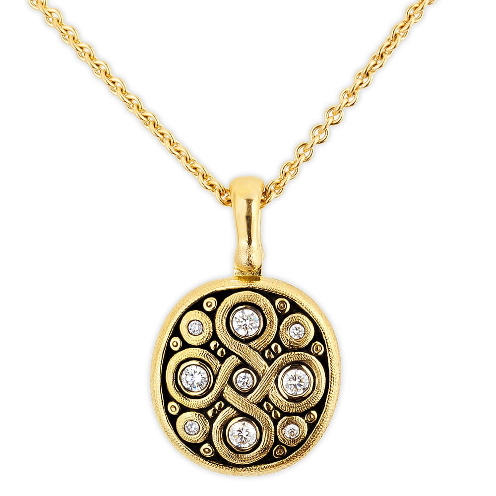 Alex Sepkus 18K Diamond "Celtic Spring" Pendant M-73D15 in Gold - Alex Sepkus