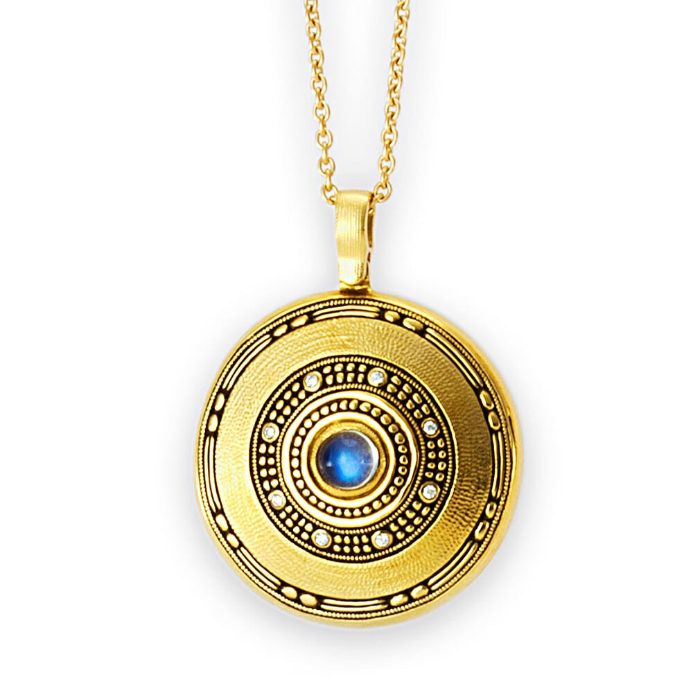 Alex Sepkus 18K Gold and Diamond "Circle" Pendant M-78D19 - Alex Sepkus