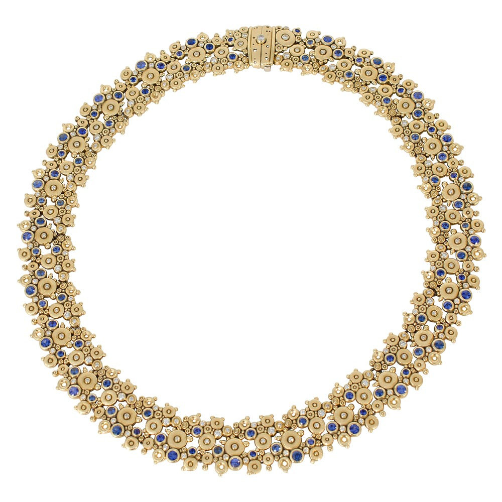Alex Sepkus 18K Sapphire and Diamond Lace Necklace N-34S in Gold - Alex Sepkus