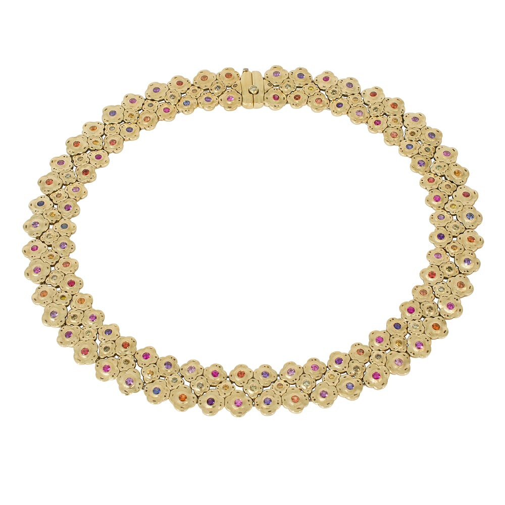 Alex Sepkus 18K Sapphire and Diamond "Flora" Necklace N-49SDC in Gold - Alex Sepkus