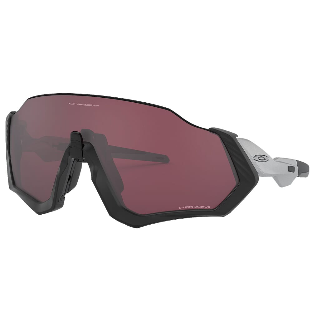 Oakley Flight Jacket Matte Black and Silver w/PRIZM Road Black Lenses OO9401-0937 in Matte Black/Silver - Oakley