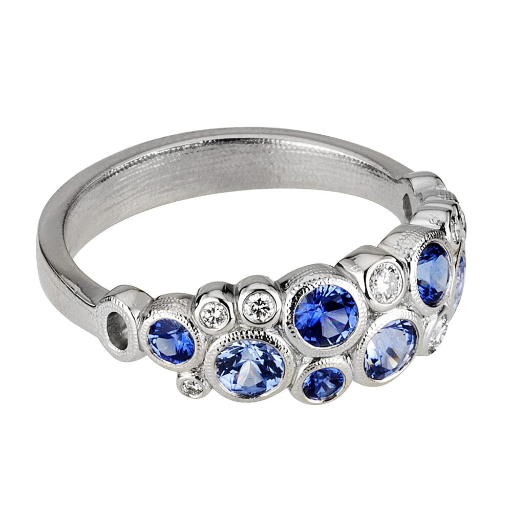 Alex Sepkus Platinum, Sapphire and Diamond Ring R-113PS, 6.75 - Alex Sepkus