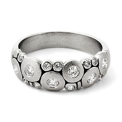 Alex Sepkus Platinum and Diamond Candy Ring R-122PD, 6.75 - Alex Sepkus
