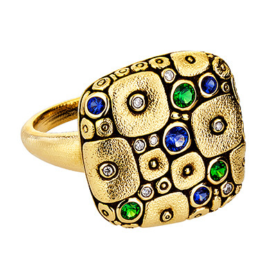 Alex Sepkus 18K, Sapphire and Diamond "Soft Mosaic" Ring R138S, 6.25 - Alex Sepkus