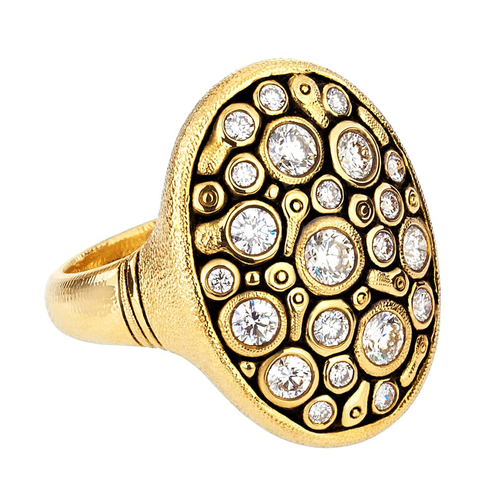 Alex Sepkus 18K and Diamond "Constellation" Dome Ring R-141D in Gold, 5.75 - Alex Sepkus