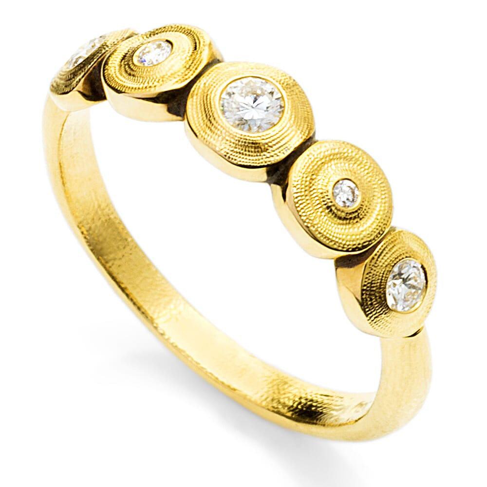 Alex Sepkus 18K and Diamond "Five Seed" Ring R-210D in Gold - Alex Sepkus