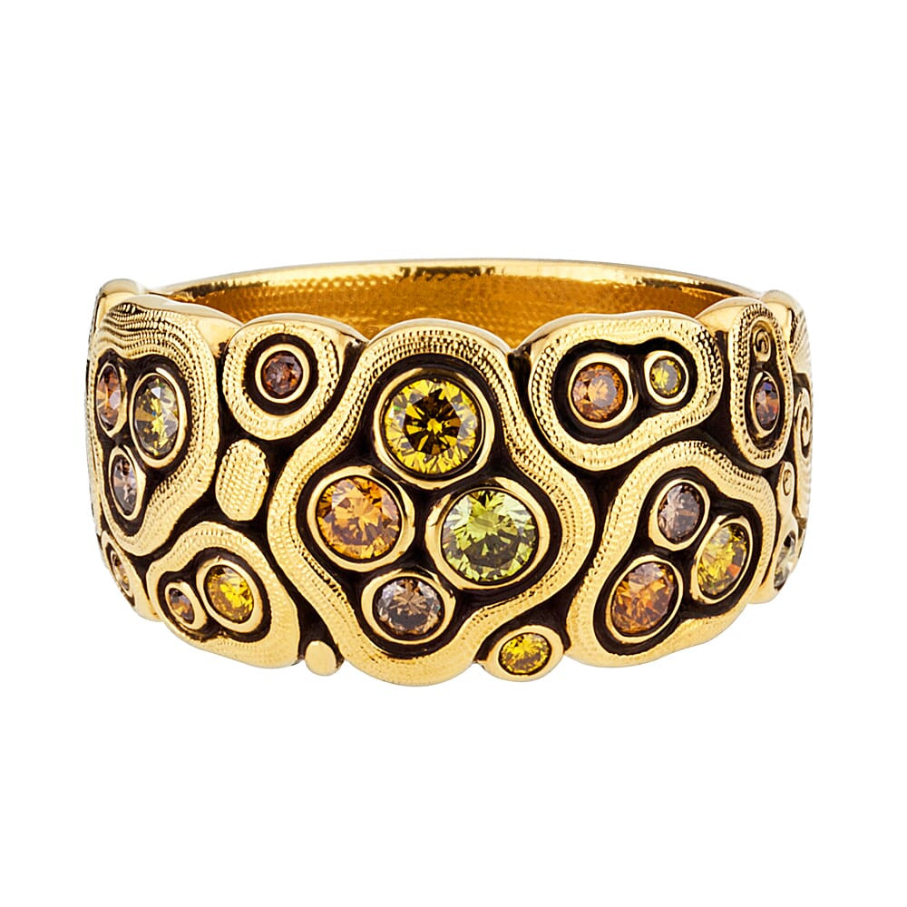 Alex Sepkus 18K and Diamond "Swirling Water" Band R-86 in Gold, 6.75 - Alex Sepkus