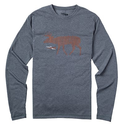 Sitka Gear Sitka Deer Sketch T-Shirt LS Lead X Large|20036-PB-XL Top - Sitka Gear