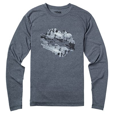 Sitka Gear Sitka Ram Long Sleeve T-Shirt Lead 20042-PB Top - Sitka Gear
