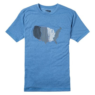 Sitka Gear Sitka United States of Waterfowl T-Shirt SS Lake Blue 20048-LB Top - Sitka Gear