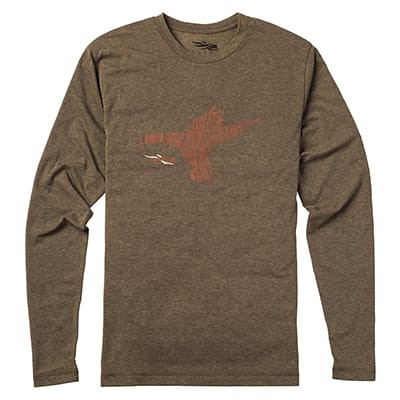 Sitka Gear Sitka Duck Sketch Long Sleeve T-Shirt Mud 20038-MD Top - Sitka Gear
