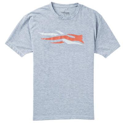 Sitka Gear Sitka Sitka Logo T-Shirt SS Heather Grey Large 20046-HG-L Top in Optifade Subalpine - Sitka Gear