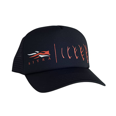Sitka Gear Black Antler Evolution Elk Foam Trucker Hat 20049-BK-OSFA - Sitka Gear