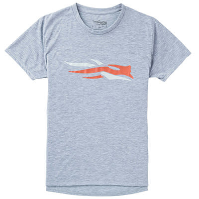 Sitka Gear Sitka Womens Sitka Logo T-Shirt SS Heather Grey Large 20081-HG-L Top in Optifade Subalpine - Sitka Gear