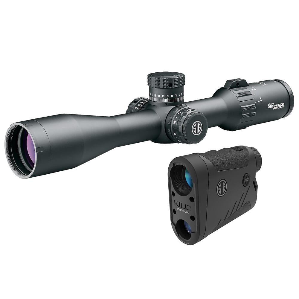Sig Sauer TANGO4 4-16x44mm FFP MOA DEV-L Reticle Riflescope w/ KILO1800BDX Ballistic Laser Rangefinder SOT44113LRVP - Sig Sauer