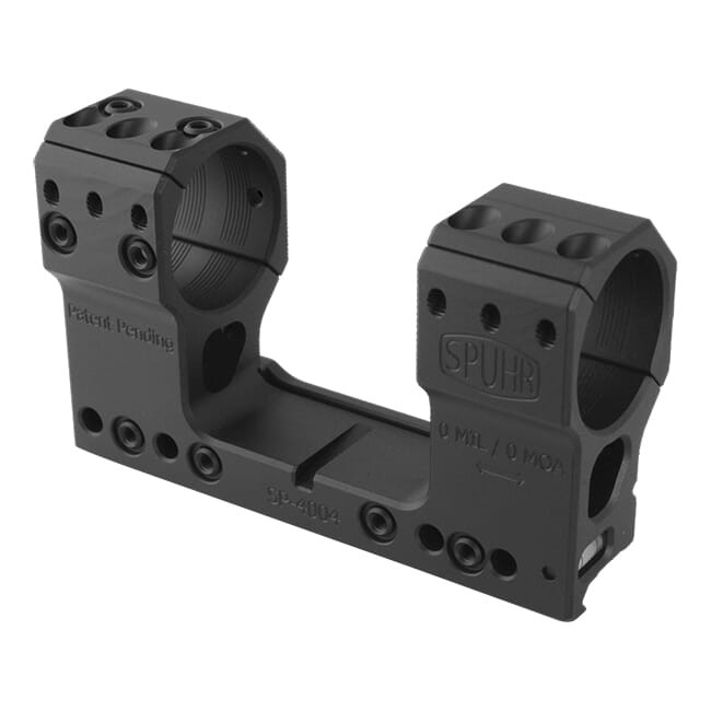 Spuhr Unimount 34mm 0MIL/0MOA 1.89" Picatinny Scope Mount for Rails w/ NV Attachments SP-4004 - Spuhr