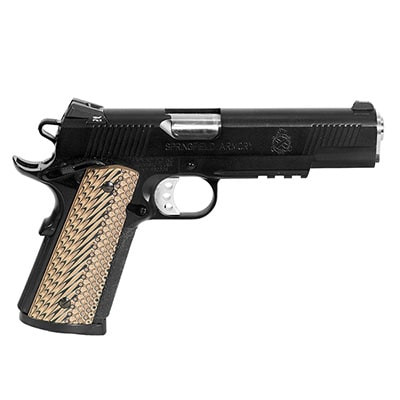 Springfield Armory 1911-A1 5" .45 LOADED OPERATOR, MC, OD GREEN W/ BLACK ARMORY KOTE, FIXED COMBAT TRIJICON NIGHT SIGHTS PX9105ML. in great - USED/MISC