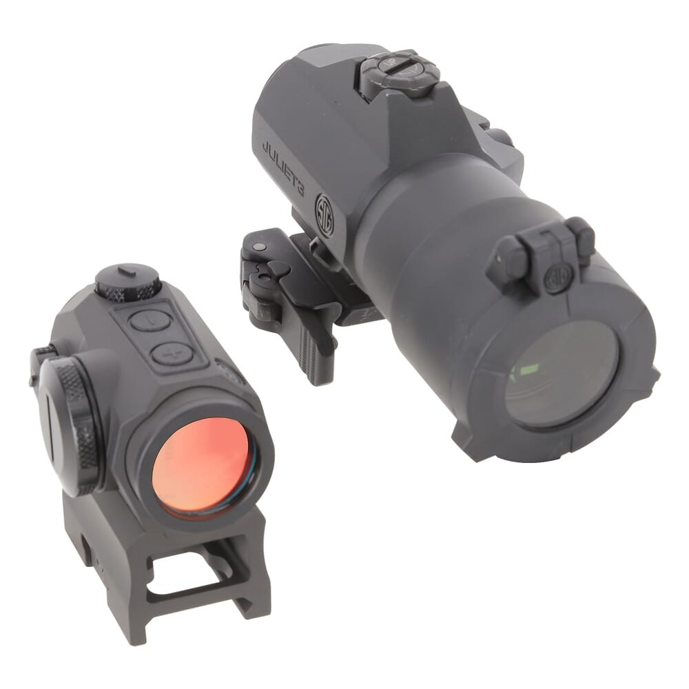 Sig Sauer Romeo5 Red Dot Sight 2 MOA Red Dot M1913 Blk Juliet3 3x Magnifier Blk SORJ53101 Usage Marks on Mount UA2227 - 