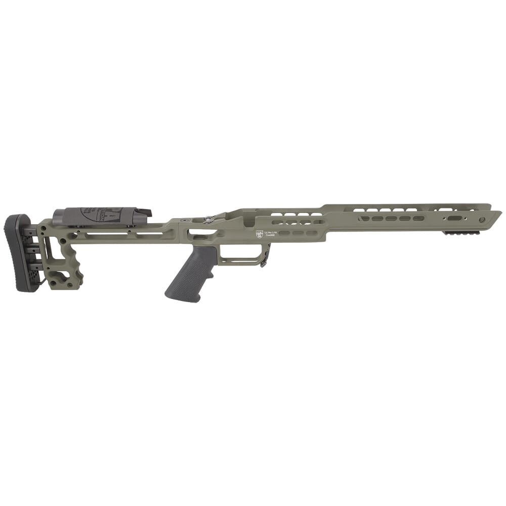 Masterpiece Arms Remington Short Action Right Hand Mil Spec OD Green Ultra Lite Chassis ULCHASSISREMSA-ODG-21 in Olive Drab Green - MasterPiece Arms