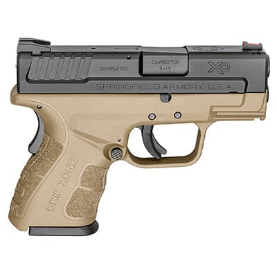 Springfield Armory XD 9mm Mod.2 Sub-Compact 3" Flat Dark Earth (W/2 Magazines) Pistol XDG9801FDEHC - Springfield Armory