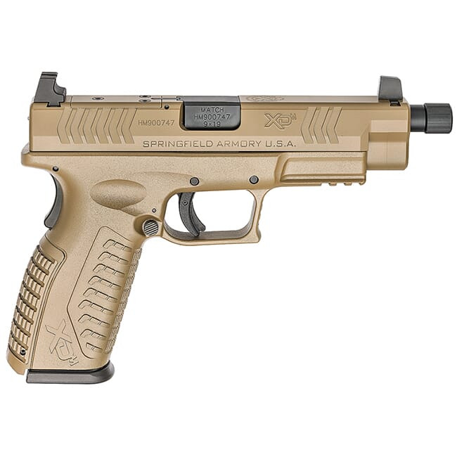 Springfield Armory XD(M) 9MM 4.5" All Desert FDE Threaded OSP Pistol w/ 3 Sight Bases & Non-Threaded BBL (w/ 2 Magazines) XDMT9459FHCOSP - Springfield Armory