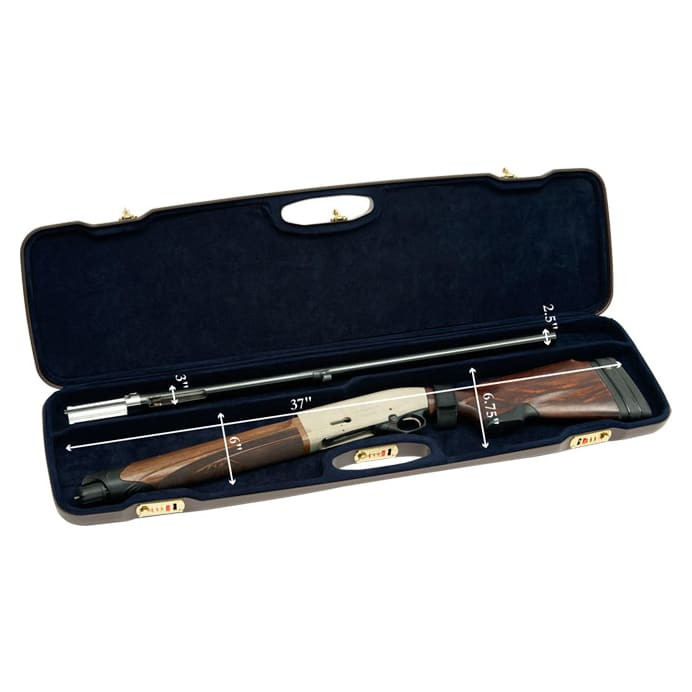 Negrini One Gun Semi-Auto/Pump 36" Case Brown/Blue 1607ALR/4792 in Brown Exterior; Blue Interior - Negrini