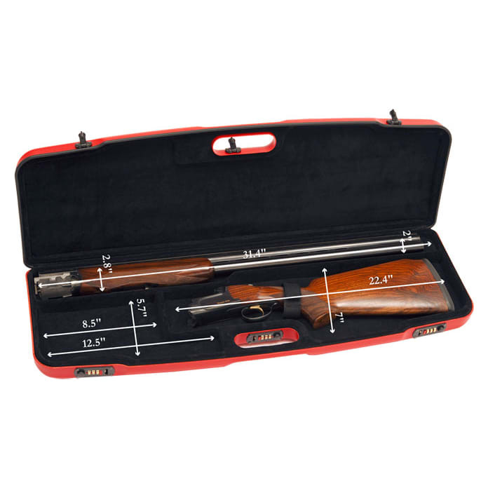Negrini One Shotgun 31-3/8" Red/Black Case 1608LR/4718 in Red Exterior; Black Interior - Negrini