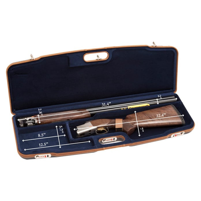Negrini One Shotgun 31-3/8" Black/Blue Case 1608LX/4720 in Black Exterior; Blue Interior - Negrini