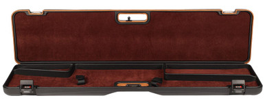 Negrini Scoped Bolt AcMon Rifle Case Black/Brown 1619LUNGA/5517 in Black Exterior/ Brown Interior - Negrini