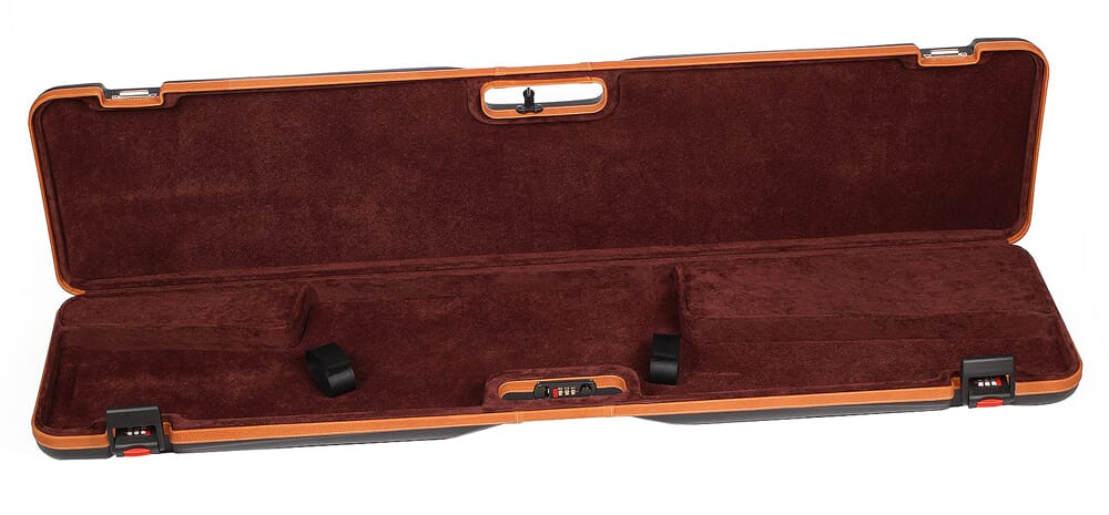 Negrini Scoped Bolt Acmon Rifle Case Black/Cognac Brown Interior 1619LX/5287 in Black Exterior/ Cognac Brown Interior