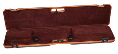 Negrini Scoped Bolt Acmon Rifle Case Black/Cognac Brown Interior 1619LX/5287 in Black Exterior/ Cognac Brown Interior - Negrini
