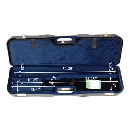 Negrini Extra Deep Two Gun Case Med Rib OU SXS Blue Blue Interior 1646LR-2F/4980 in Blue With Blue Interior - Negrini