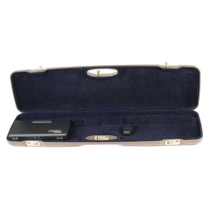 Negrini One Gun Fits all shotguns O/U, SXS, Semi-auto or Pump. Brown with Blue interior. 1607LR-UNI/4711 - Negrini