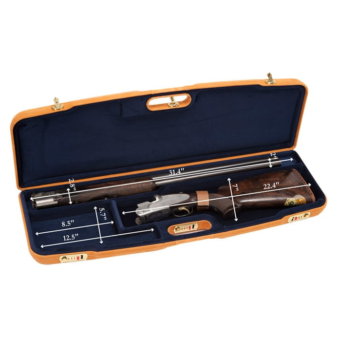 Negrini One Shotgun 31-3/8" Tabasco Leather/Blue 1608PL/4722 in Tabasco Brown Leather Exterior; Blue Interior - Negrini