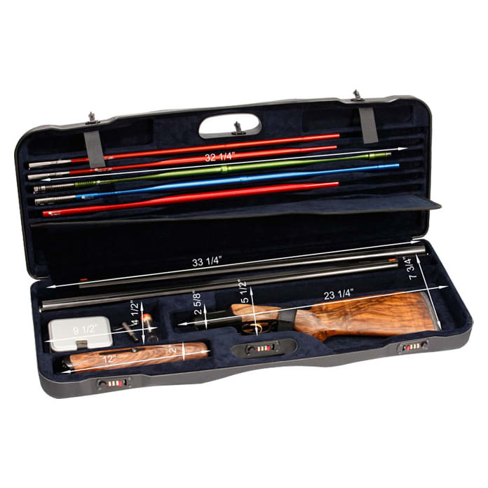 Negrini One Gun Two Bbl 33.5" Case Blue/Blue 1652LR-TS/5040 in Blue Exterior; Blue Interior - Negrini