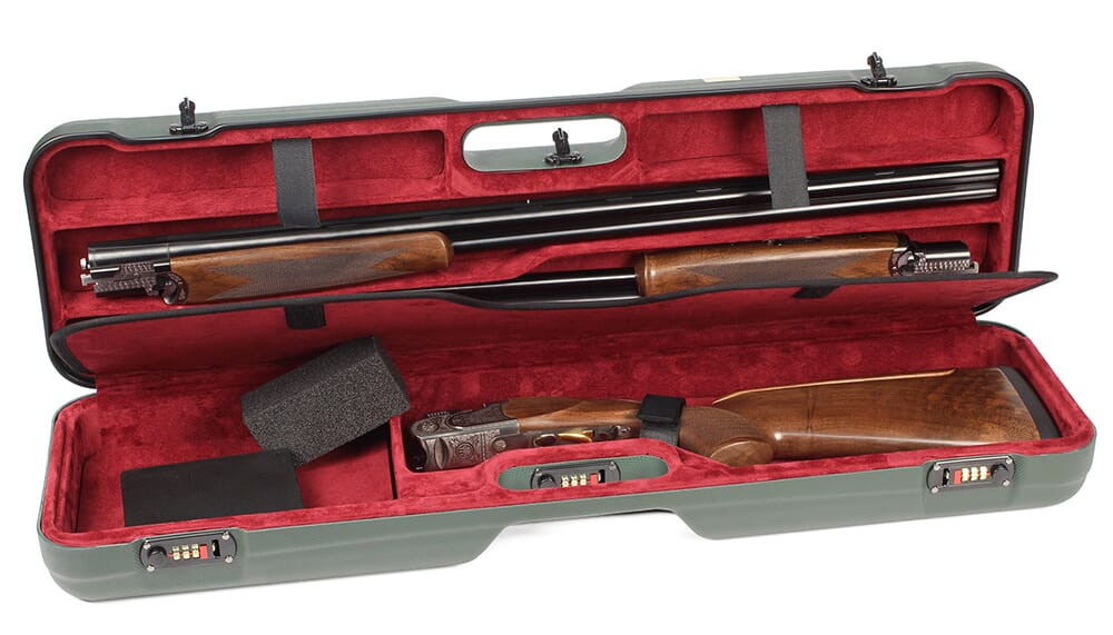 Negrini One Gun - Two Barrels OU SXS Skeet Trap Hunting ABS Green with Bordeaux interior. 1621BLR/5387 - Negrini