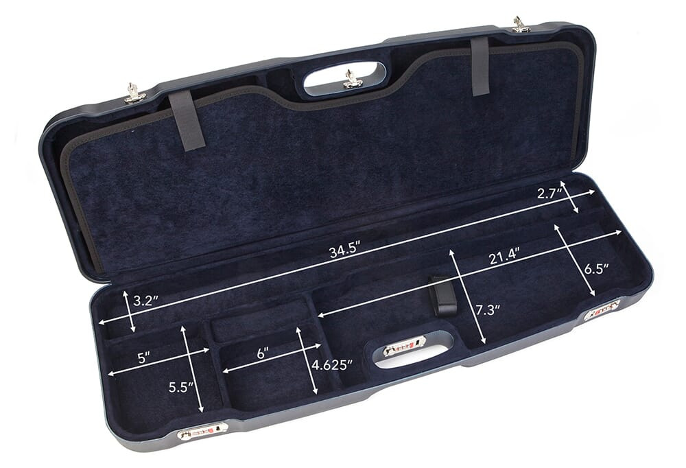 Negrini Two Gun Case Hunting Competition Guns Low to High Rib Blue Blue Interior 1622LR-2F/5135 in Blue With Blue Interior - Negrini