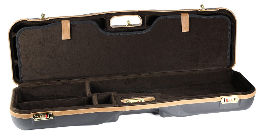 Negrini O/U Sporting Combo Trap High Rib Case Black/Tobacco Brown Interior 1646LX-2C/4765 in Black Exterior/ Tobacco Brown Interior - Negrini