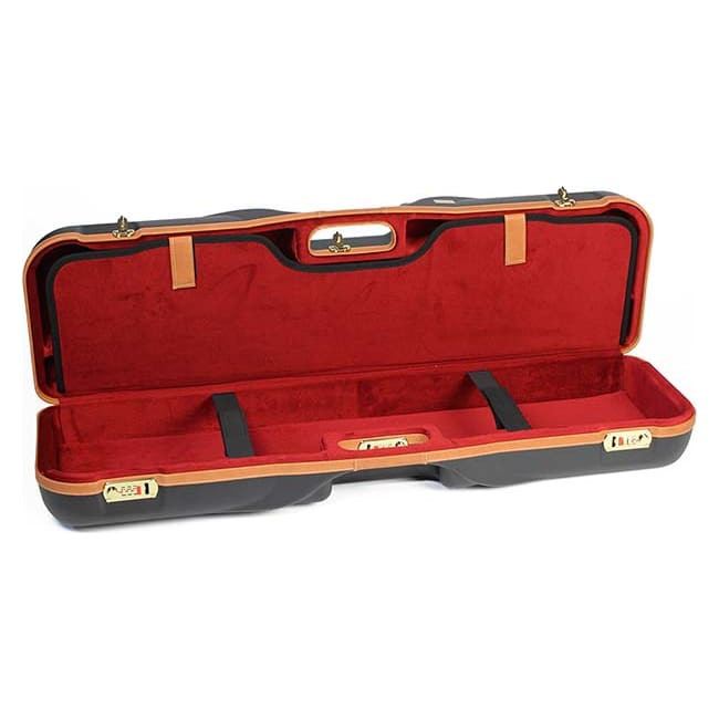 Negrini One Gun - for Sporting and Hunting + 1 CU/FT of Luggage up to 34-5/8". Black with Cognac Leather and Bordeaux interior 1646LX-LUG/5289 in - Negrini