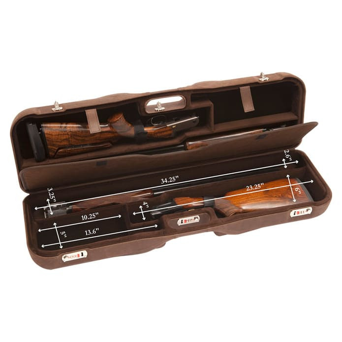 Negrini Deep Two Gun 34-5/8" Case Leather/Brown 1646PL-2F/4761 in Brown Leather Exterior; Brown Interior - Negrini