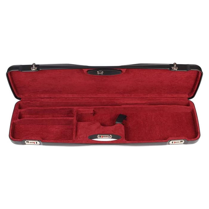 Negrini One Gun OU Sporter with Barrel Upright and Forend Off High Rib Black/Bordeaux Interior 1654LR/5267 in Black With Bordeaux Interior - Negrini