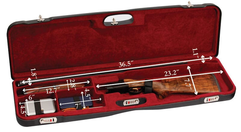 Negrini One Shotgun 36" High Rib Case Black/Bordeaux 1657LR/5163 in Black Exterior; Bordeaux Interior - Negrini