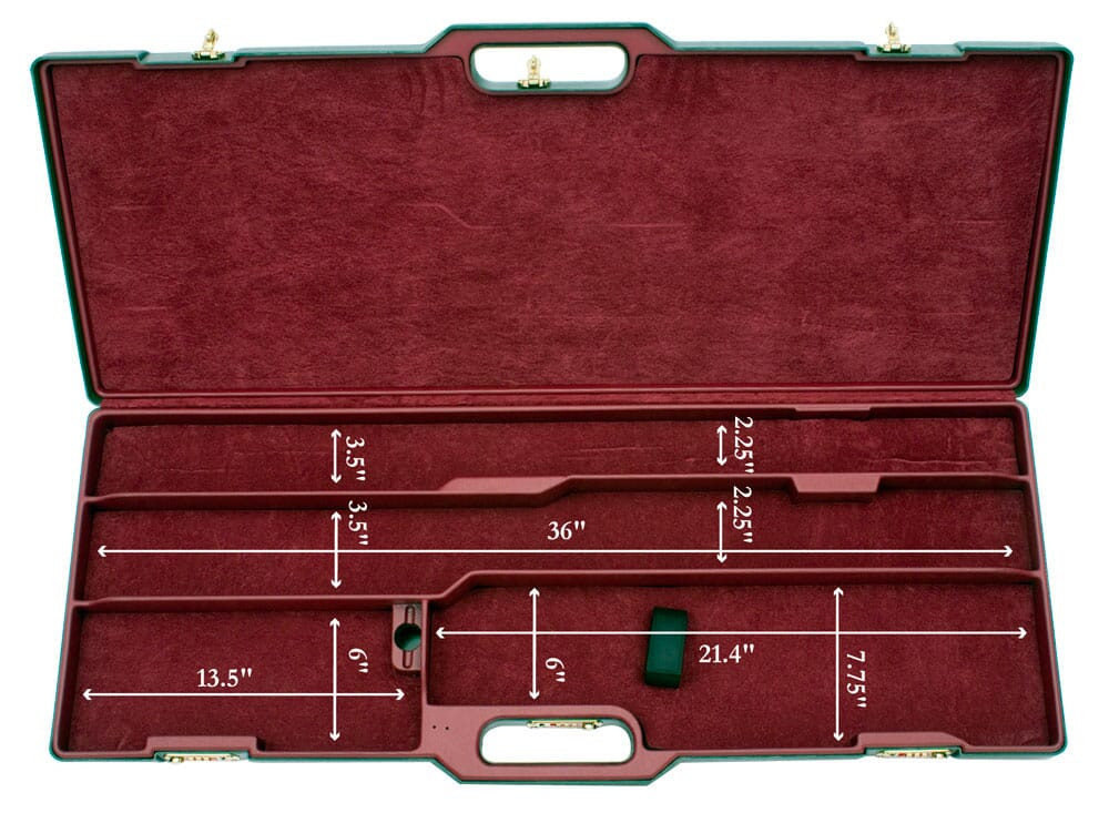 Negrini One Shotgun Two Barrels 36.5" Case Black/Bordeaux 1657R/5552 in Black Exterior; Bordeaux Interior - Negrini