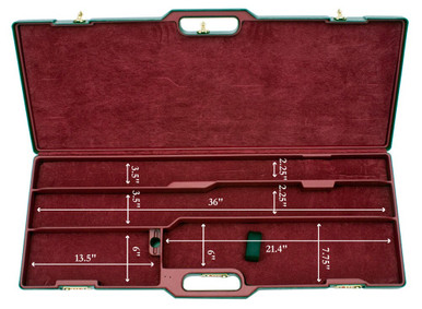 Negrini One Shotgun Two Barrels 36.5" Case Black/Bordeaux 1657R/5552 in Black Exterior; Bordeaux Interior - Negrini