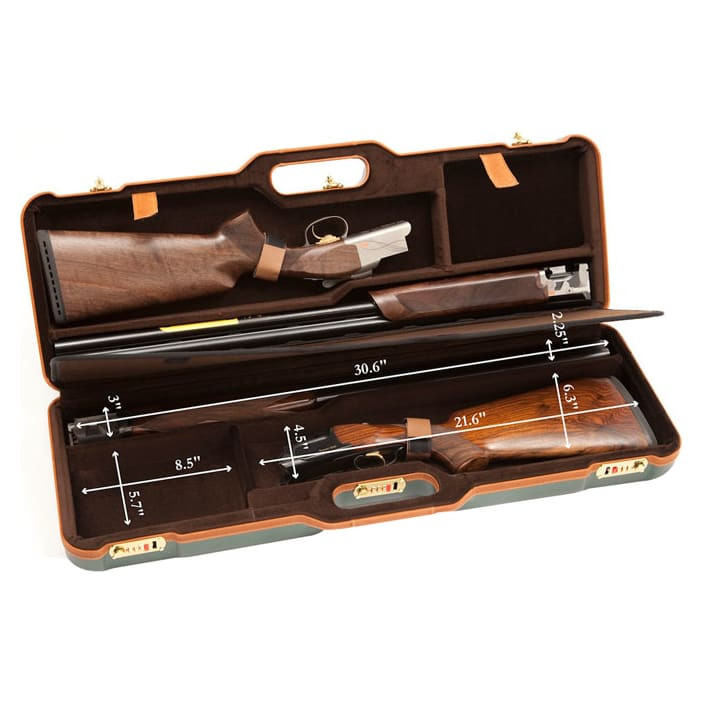 Negrini Two Gun 30.5" Case Green/Brown 1670LX/4772 in Green Exterior; Brown Interior - Negrini