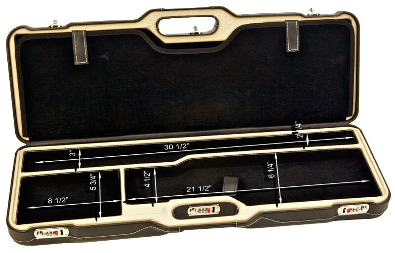 Negrini Two Gun 30.5" Case Black Leather & Creme/Black 1670PPL/5055 in Black Leather Exterior; Creme/black Interior - Negrini
