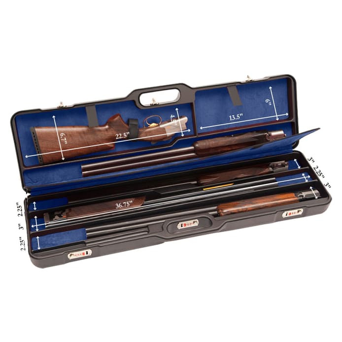 Negrini One Shotgun Four Bbl 36.75" Case Black/Blue 16748L/5081 in Black Exterior; Blue Interior - Negrini