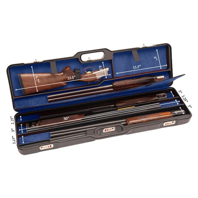 Negrini One Shotgun Four Bbl 30" Case Black/Blue 1674L/4974 in Black Exterior; Blue Interior - Negrini