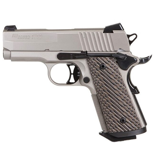 Sig Sauer 1911 Ultra Compact Nickel .45 ACP 3.3" SAO (2) 7rd Mags 1911UT-45-NI - Sig Sauer