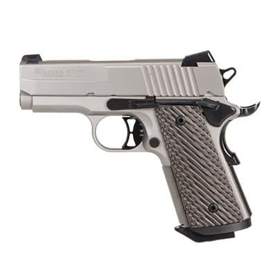 Sig Sauer 1911 9mm 3.3" SAO Siglite Brown Vector Grip (2) 8rd Steel Mag Pistol 1911UT-9-NI - Sig Sauer